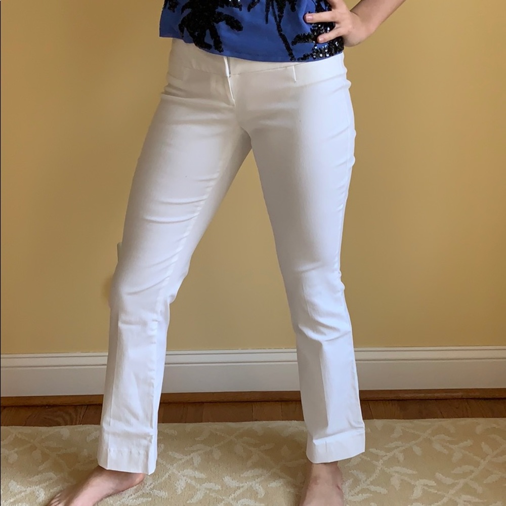 White stretch slacks